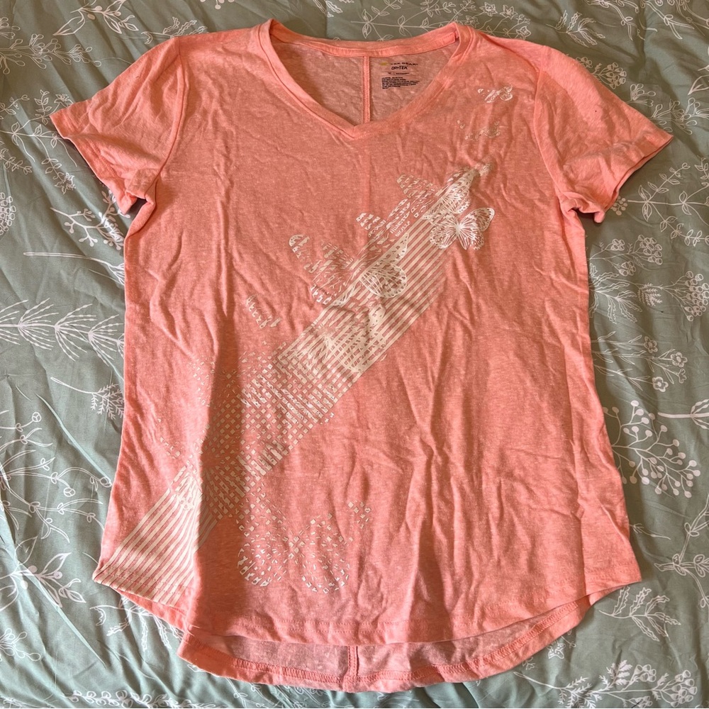 Tek Gear Orange Short Sleeve T-Shirt with Rounded Neckline
